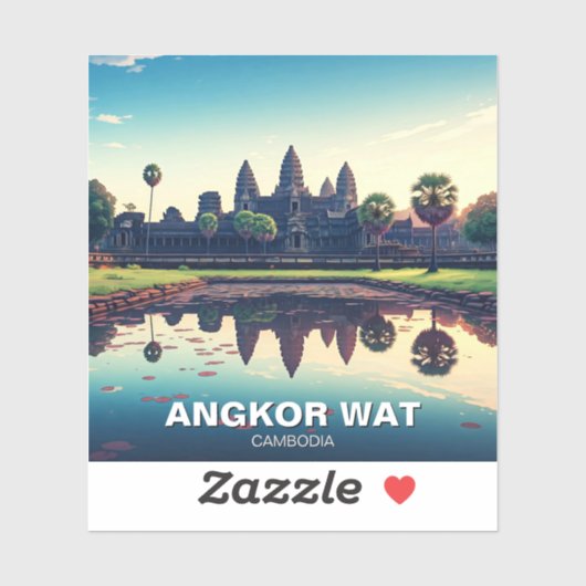 Angkor Wat Cambodja bij zonsopgang Sticker (Vel)