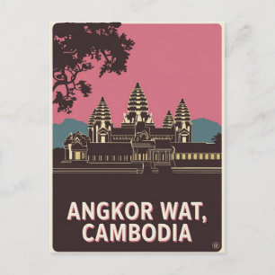 Angkor Wat Cambodja Illustratie Briefkaart