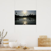Angkor Wat Cambodja Ochtend Silhouet Afdruk Poster (Keuken)