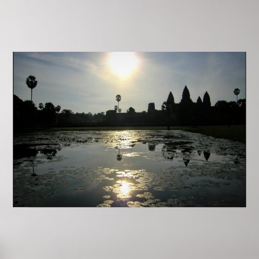 Angkor Wat Cambodja Ochtend Silhouet Afdruk Poster (Voorkant)