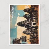 Angkor Wat Cambodja Pop Kunst Reizen Illustratie Briefkaart (Voorkant)