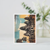Angkor Wat Cambodja Pop Kunst Reizen Illustratie Briefkaart (Staand voorkant)