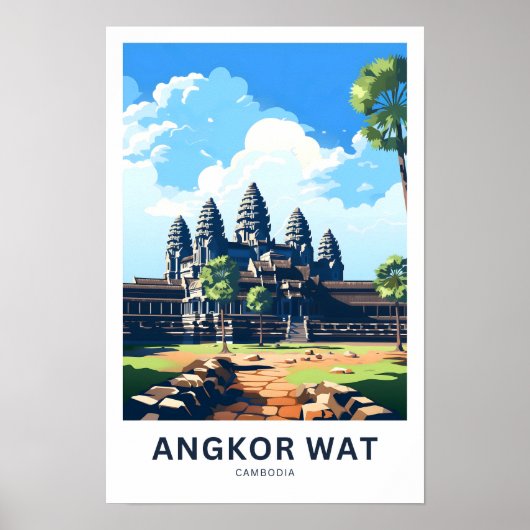 Angkor Wat Cambodja Reisprint Poster (Voorkant)