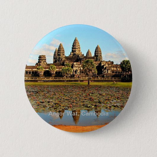 Angkor Wat, Cambodja Ronde Button 5,7 Cm (Voorkant)