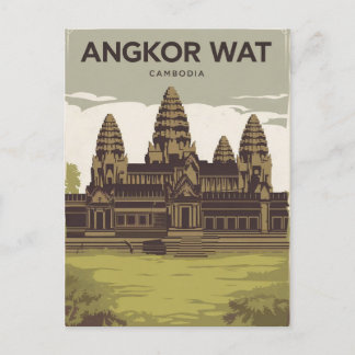 Angkor Wat Cambodja schilderij Briefkaart