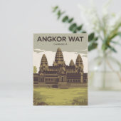Angkor Wat Cambodja schilderij Briefkaart (Staand voorkant)
