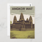 Angkor Wat Cambodja schilderij Briefkaart (Voorkant / Achterkant)
