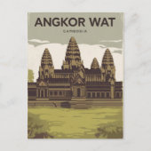 Angkor Wat Cambodja schilderij Briefkaart (Voorkant)