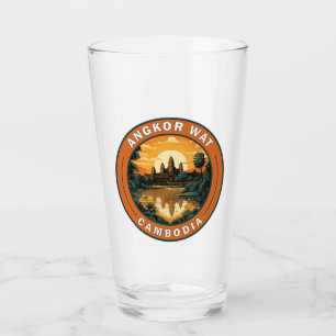 Angkor Wat Cambodja Travel Art Badge Glas