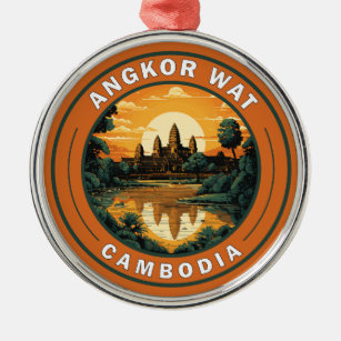 Angkor Wat Cambodja Travel Art Badge Metalen Ornament