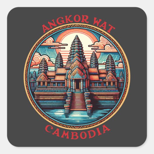 Angkor Wat, Cambodja Vierkante Sticker (Voorkant)