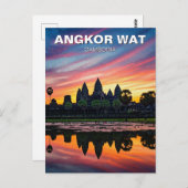 Angkor Wat Cambodja Zonsondergang Briefkaart (Voorkant / Achterkant)