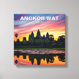 Angkor Wat Cambodja Zonsondergang Canvas Afdruk