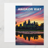 Angkor Wat Cambodja Zonsondergang Feestdagenkaart (Voorkant / Achterkant)