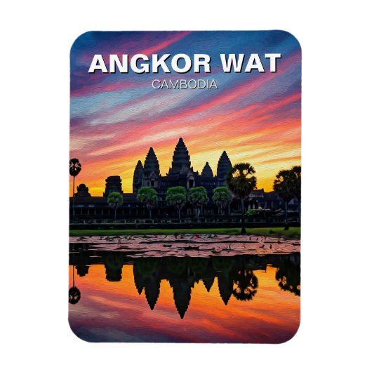 Angkor Wat Cambodja Zonsondergang Magneet (Verticaal)