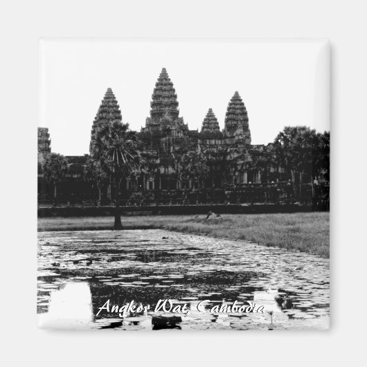Angkor Wat Cambodja Zwart-wit magneet (Voorkant)