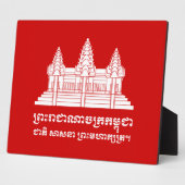 Angkor Wat Cambodjaanse / Khmer vlag met motto Fotoplaat (Zijkant)
