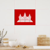 Angkor Wat Cambodjaanse / Khmer vlag Poster (Keuken)