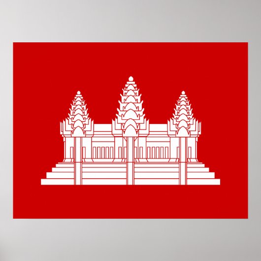 Angkor Wat Cambodjaanse / Khmer vlag Poster (Voorkant)