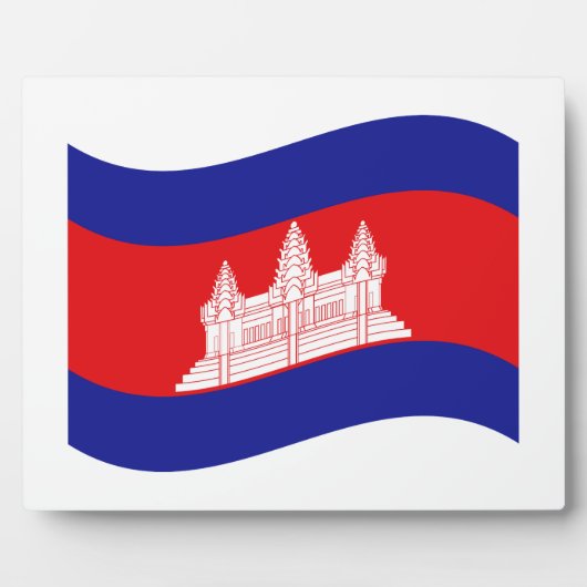 Angkor Wat Cambodjaanse Vlag Golft Fotoplaat (Voorkant)