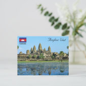 Angkor Wat en reflectie in het meer - Cambodja Briefkaart (Staand voorkant)