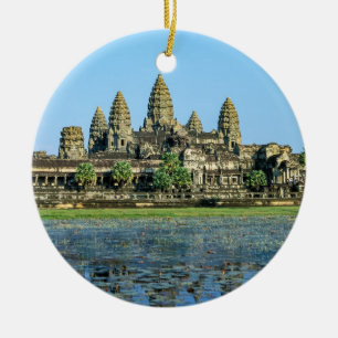 Angkor Wat en reflectie in het meer - Cambodja Keramisch Ornament