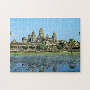 Angkor Wat en reflectie in het meer - Cambodja Legpuzzel