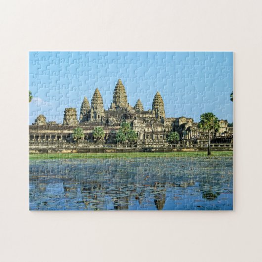 Angkor Wat en weerspiegeling in het meer - Cambodj Legpuzzel (Horizontaal)
