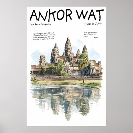 Angkor Wat Poster Siem Reap Cambodja Tempel (Voorkant)