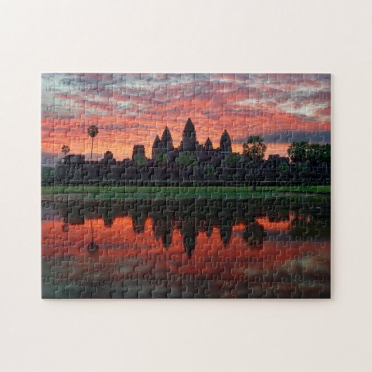 Angkor Wat Reflectie in Pond in Cambodja Legpuzzel (Horizontaal)