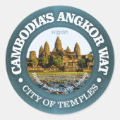 Angkor Wat Ronde Sticker (Voorkant)