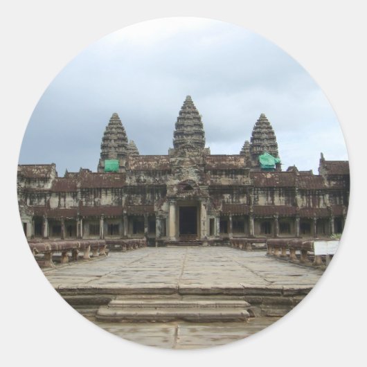 Angkor Wat Ronde Sticker (Voorkant)