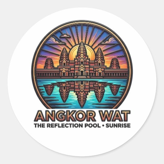 ANGKOR WAT RONDE STICKER (Voorkant)