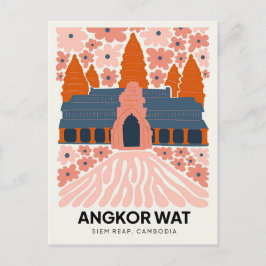 Angkor Wat Siem Reap Cambodja reizen bloemenkunst Briefkaart