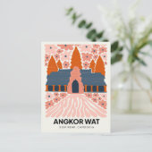 Angkor Wat Siem Reap Cambodja reizen bloemenkunst Briefkaart (Staand voorkant)