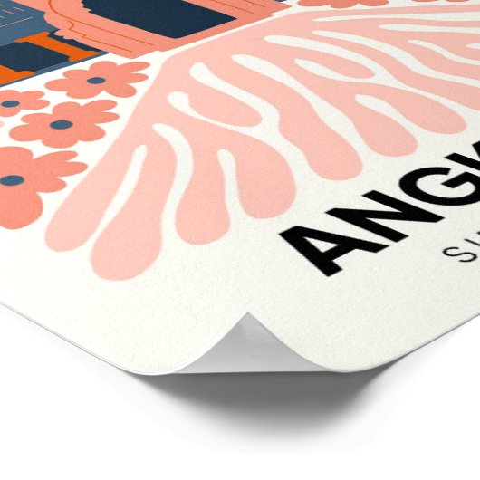 Angkor Wat Siem Reap Cambodja reizen bloemenkunst Poster (Hoek)