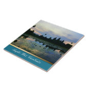 Angkor Wat Silhouette Colors , Cambodia Ceramic T. Tegeltje (Zijkant)