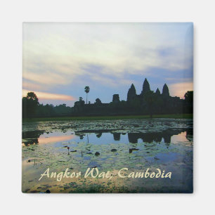 Angkor Wat Silhouette Colors Magnet