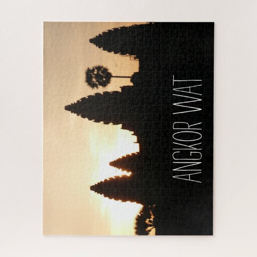 angkor wat silhouette legpuzzel (Verticaal)