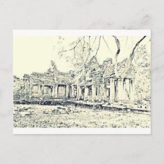 Angkor Wat Sketch Briefkaart