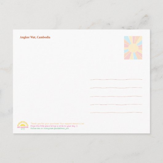 Angkor Wat Sunrise Balloon – Postcard Feestdagenkaart (Achterkant)