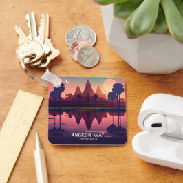 Angkor Wat Sunrise Cambodia Siem Reap Retro Sleutelhanger