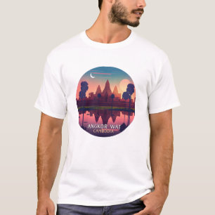 Angkor Wat Sunrise Cambodia Siem Reap Retro T-shirt