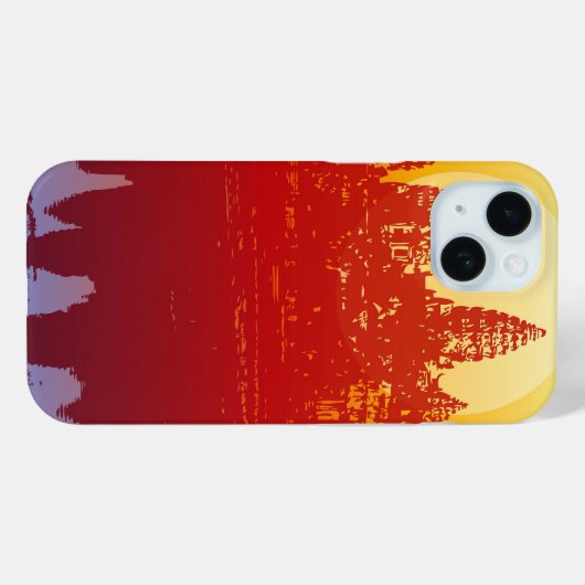 Angkor Wat Sunset Modern Silhouette Art Sunrise Case-Mate iPhone Case (Achterkant (horizontaal))