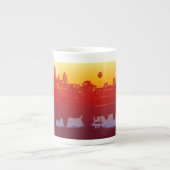 Angkor Wat Sunset Modern Silhouette Art Sunrise Porselein Kop (Voorkant)