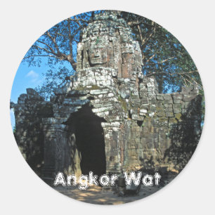 Angkor wat, Ta som temple - Cambodja, Azië Ronde Sticker