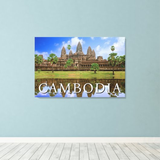 Angkor Wat-tempel | Kampuchea, Cambodja Canvas Afdruk (Insitu (Houten vloer))