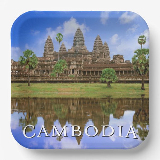 Angkor Wat-tempel | Kampuchea, Cambodja Papieren Bordje (Voorkant)