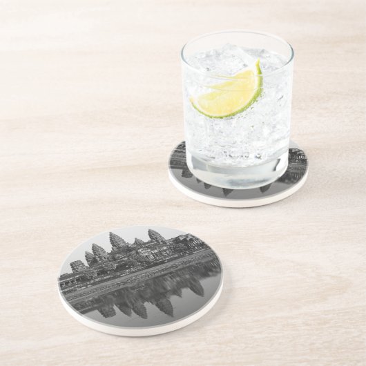 Angkor Wat Temple Cambodia Foto Oudere Geschiedeni Zandsteen Onderzetter (Zijkant)