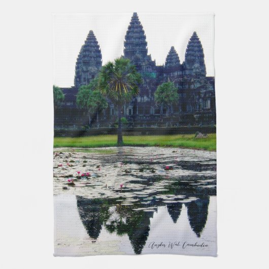 Angkor Wat Temple Reflections (Cambodja) Theedoek (Verticaal)